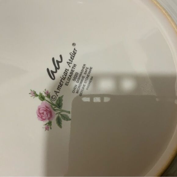 2 AMERICAN ATELIER ELIZABETH 5020 Dinner Plate Granny Core Floral Gingham A2 - Picture 7 of 7